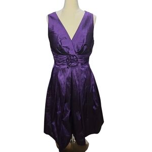 NWT Eliza J Purple Pleated Midi Formal Dress Size 14 Style EJ1M0422 Missy